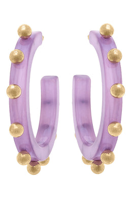 Kelley Studded Hoop | Lavender