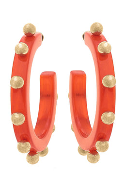 Kelley Studded Hoop | Orange