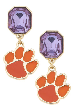 Clemson Tigers Rhinestone Earrings