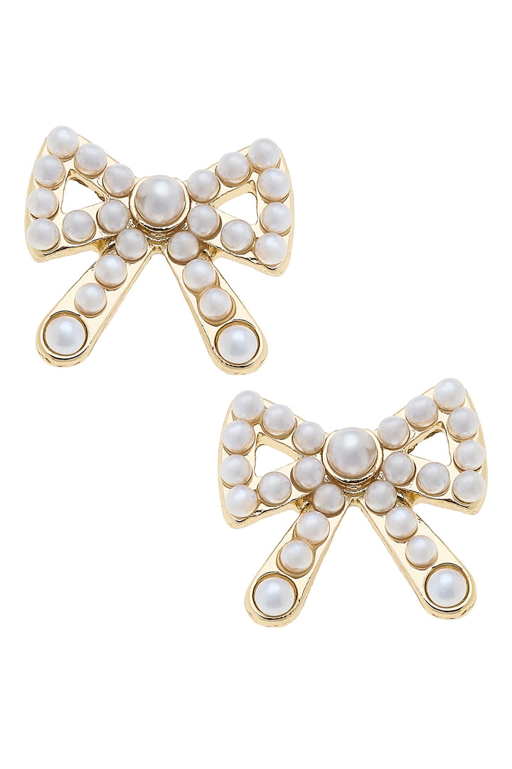Dawn Pearl Studded Bow l Earrings