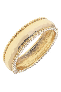 Theadora Hammered Metal Hinge Bangle