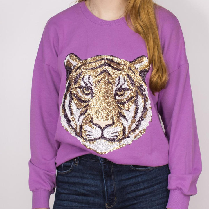 Tiger Face Sequin Shirt