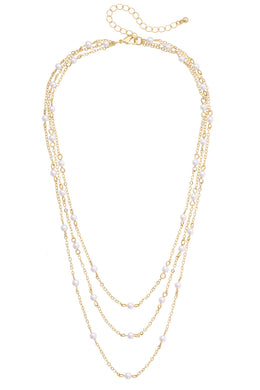 Florence Pearl Drip Layered Necklace