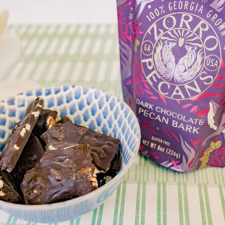 Zorro Pecans | Dark Chocolate Bark