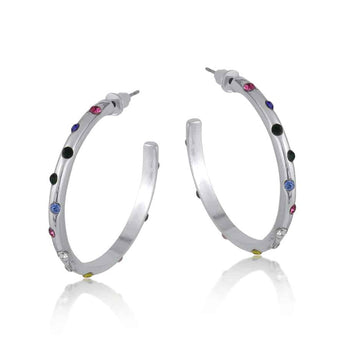 Ginette Rainbow Hoops | Silver