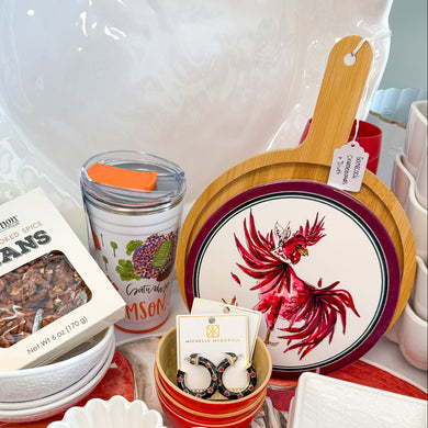 Garnet Gamecock Cheeseboard + Trivet