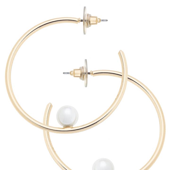 Jackie Pearl Hoop Earring