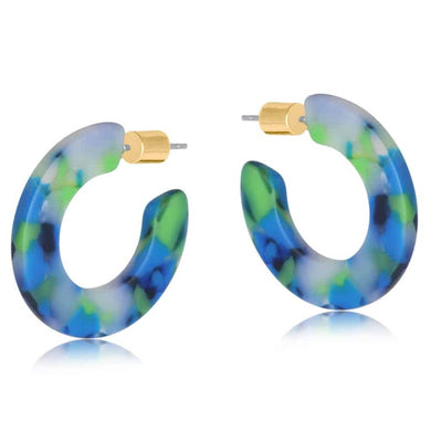 Celine Flat Earring | Blue + Green