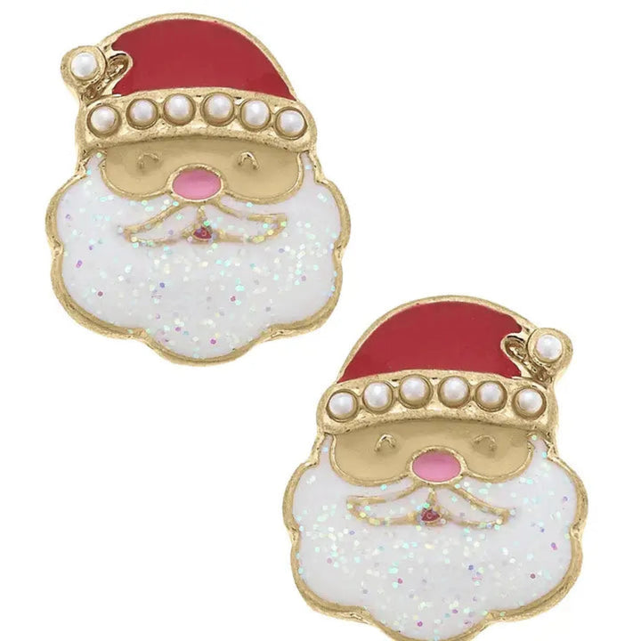 Pearl Studded Santa Clause Earrings