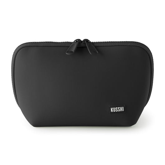 Neoprene Makeup Bag | Black + Pink