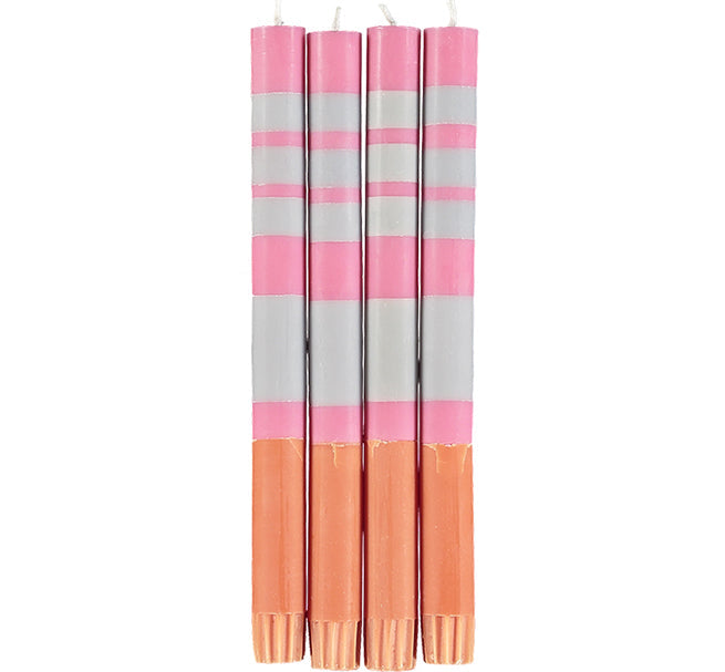 Striped Taper | Orange + Pink