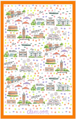 Double Sided Clemson Tea Towel