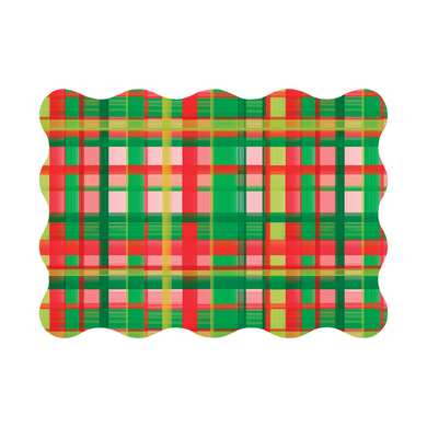 Holiday Plaid Scalloped Placemats