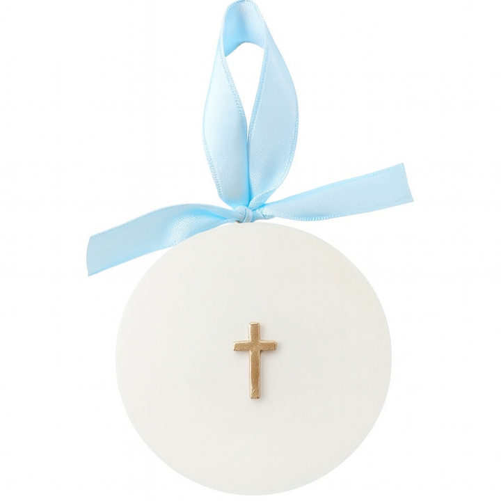 Tiny Cross Ornament | Blue