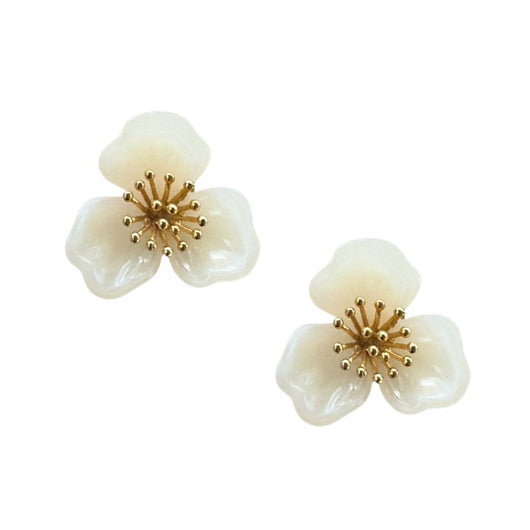 The Trillium Studs | Ivory