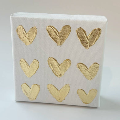Gold Painted Hearts | 4x4
