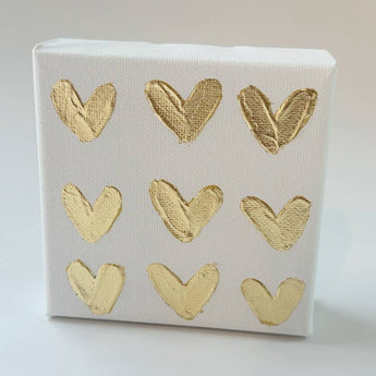 Gold Painted Hearts | 4x4