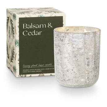 Balsam + Cedar | Crackle Glass Small