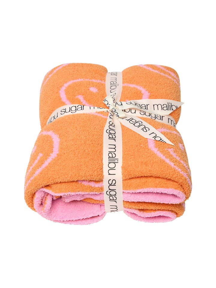 Smiley Face Blanket | Orange