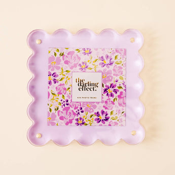 Scalloped Acrylic Frame Square | Purple