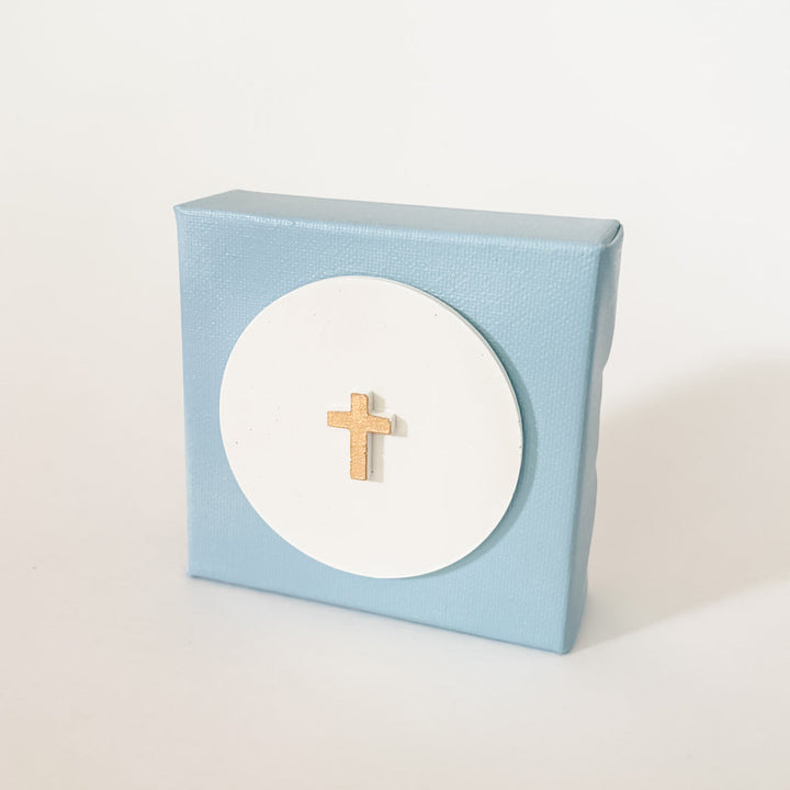 Tiny Cross Intaglio | Blue