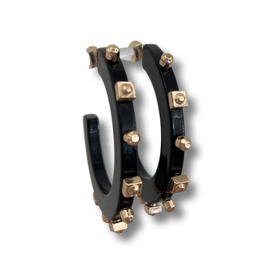 Solid Jewel Hoop | Black