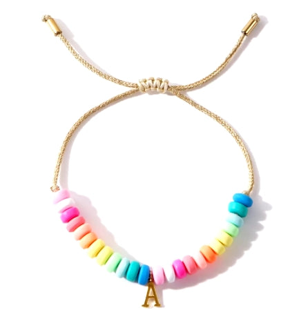 Rainbow Initial Bracelet