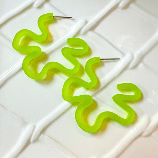 Doodle Midi Hoop | Lime Green