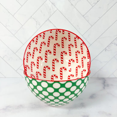 Holiday Tidbit Bowl | Red Candy Cane