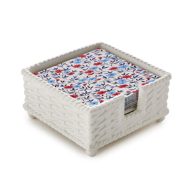 Red, White and Bloom Cocktail Napkins