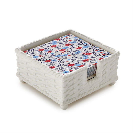 Red, White and Bloom Cocktail Napkins