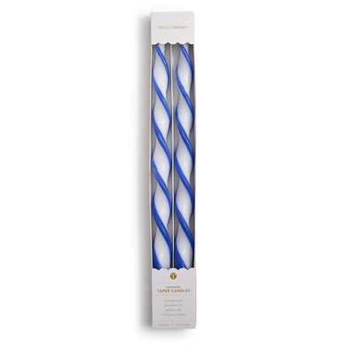 Ribbon Twist Tapers | Blue + White