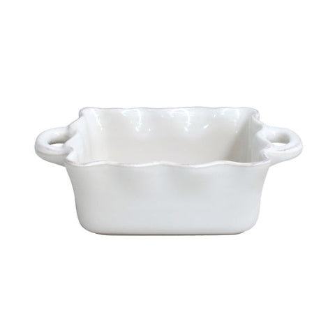 Square Ruffled Baker | White