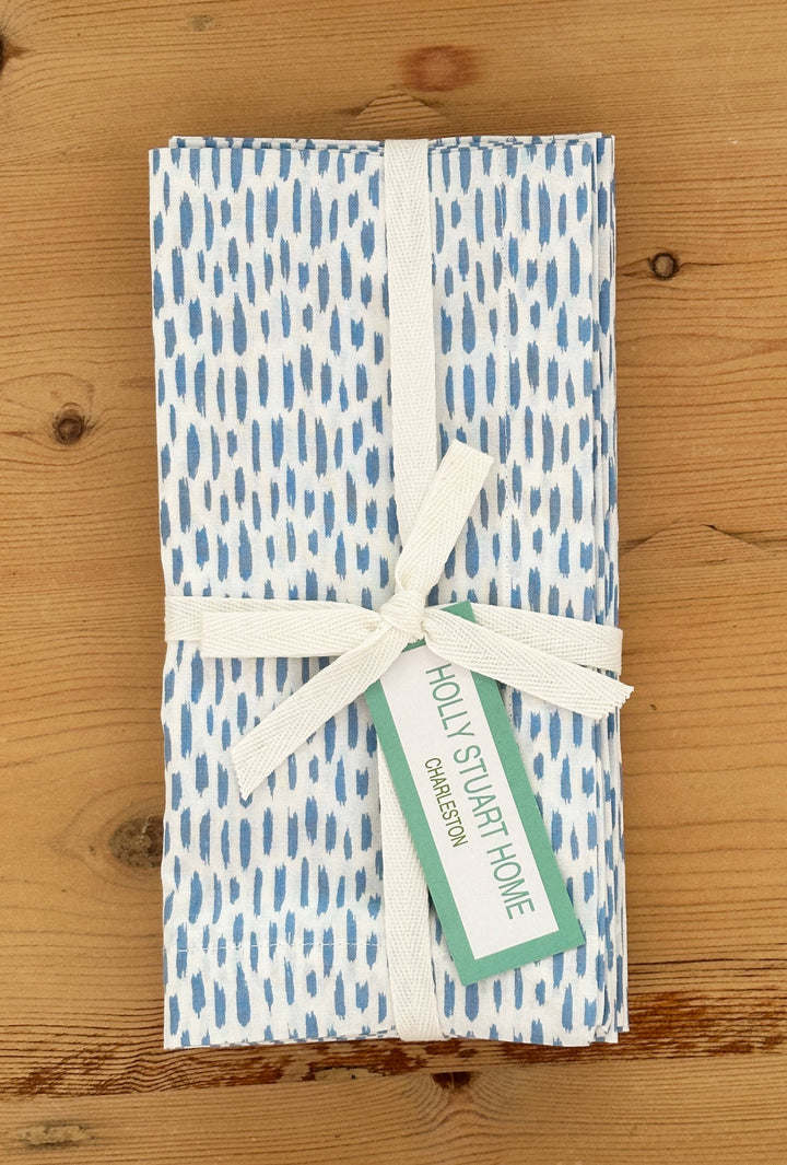 Cotton Block Print Napkin Set | Ocean