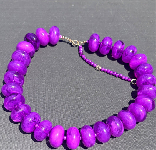 Emily Candy Bead Necklace • Purple