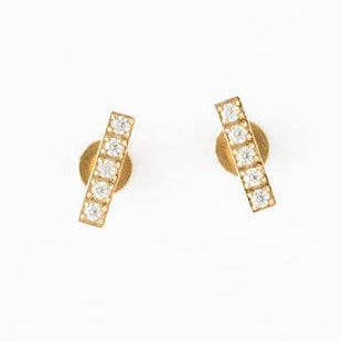 Diamond Bar Stud Earrings