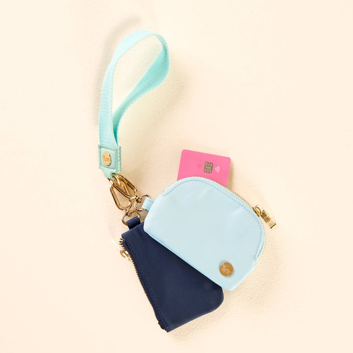 Dynamic Duo Pouch Wristlet | Aqua