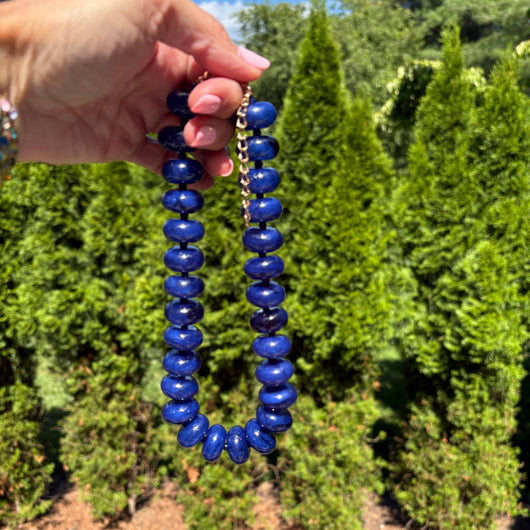 Emily Candy Bead Necklace • Navy blue