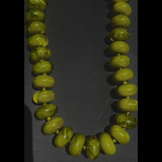 Emily Candy Bead Necklace • Olive