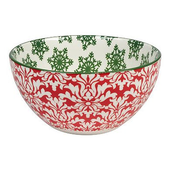 Holly Bowl | Green Snowflakes