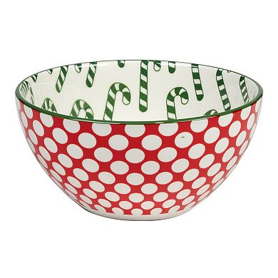 Holly Bowl | Green Candy Canes