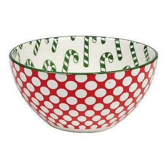 Holly Bowl | Green Candy Canes