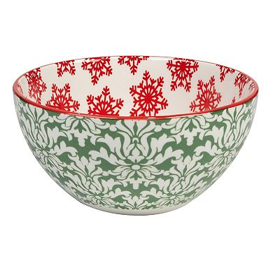 Holly Bowl | Red Snowflakes