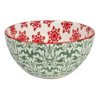 Holly Bowl | Red Snowflakes