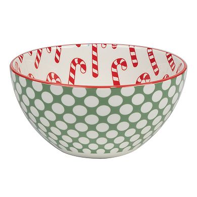 Holly Bowl | Red Candy Canes