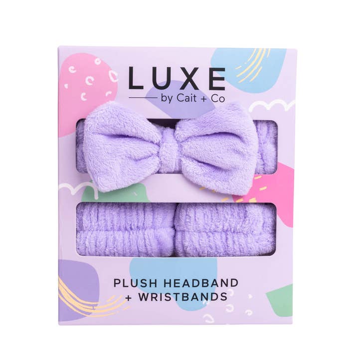 Plush Headband + Wristbands | Purple