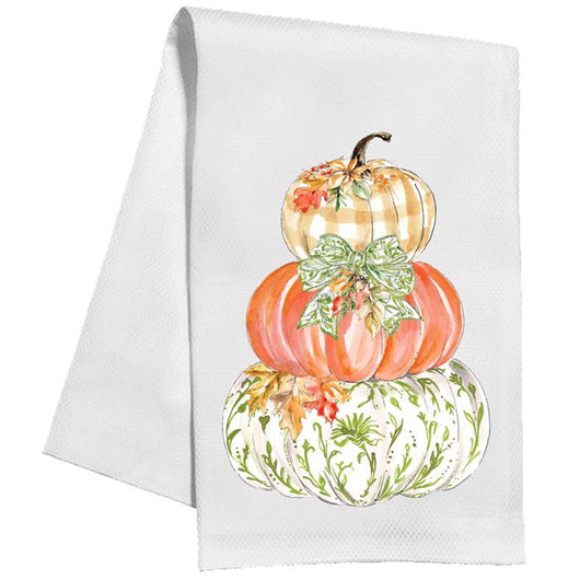 Green Chinoiserie Pumpkins Kitchen Towel