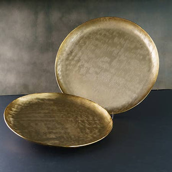 Gold Round Etched Tray