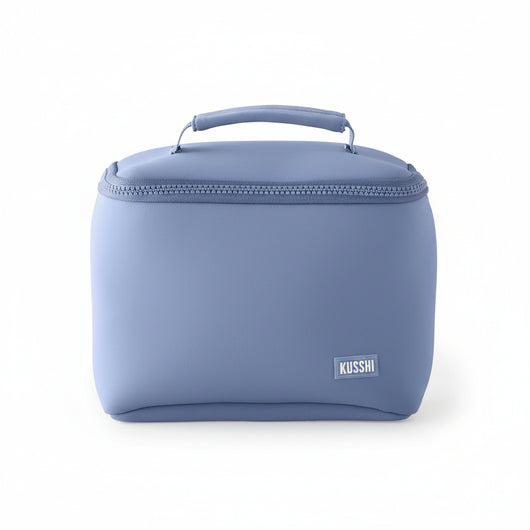 Small Train Case • Pearl Blue + Sand Pink
