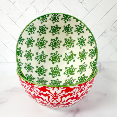 Holiday Tidbit Bowl | Green Snowflake